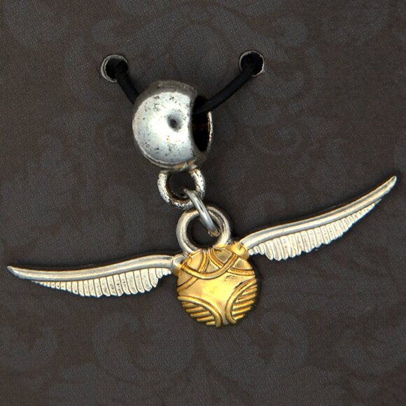 Harry Potter Golden Snitch Slider Charm | Gold Silver Tone Winged Bead - Picture 2 of 7